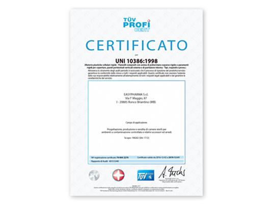 Certificazioni - Easypharma